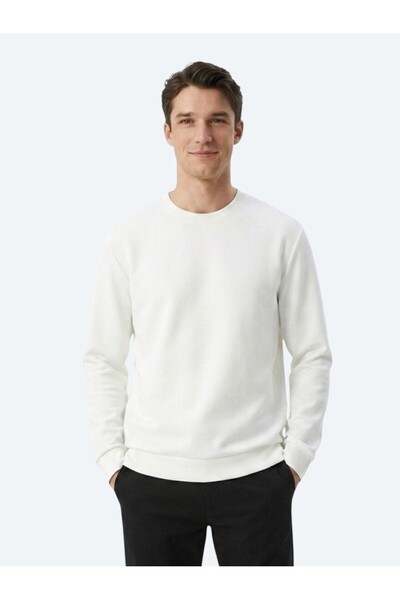 Kip White Plain Sweatshirt