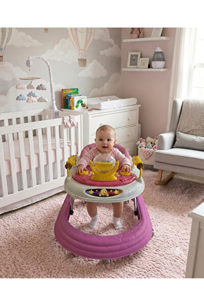 Hobbys RB-1033 Yumurcak Oyuncaklı Müzikli Katlanabilir Çocuk Yürüteci