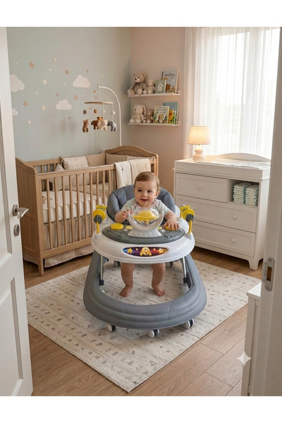 Hobbys RB-1033 Yumurcak Oyuncaklı Müzikli Katlanabilir Çocuk Yürüteci