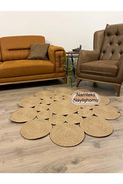 naylişhome Jüt Hasır Kahverengi Salon Mutfak Koridor Kilim Paspas Çeyizlik He...