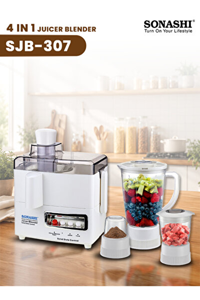 sonashi 4 in 1 Juicer and Food Processor, Blender, Chopper & Grinder with 1.5...