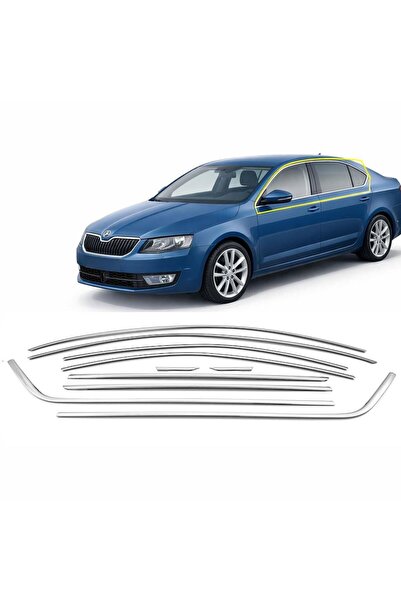 AUTOGP Skoda octavia a7 cam çerçevesi kenar çıtası krom tamtur 2013 / 2020 10 parça