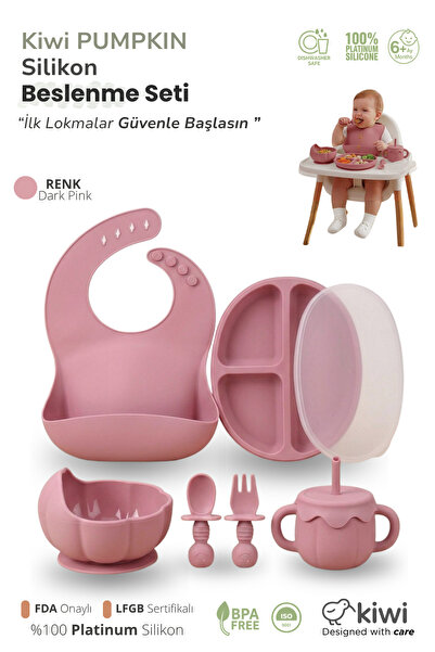 Kiwi Pumpkin 9 Parça Full Bebek Beslenme Seti, %100 Bpa Free, Doğal Silikon -...