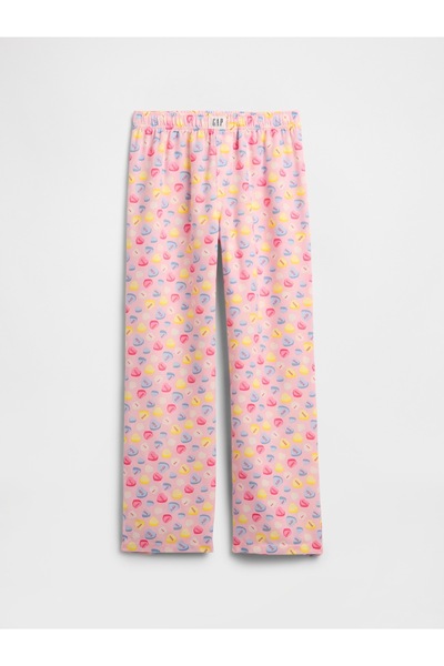 GAP Kız Çocuk Açık Pembe %100 Geri Dönüştürülmüş Flannel Pijama Altı