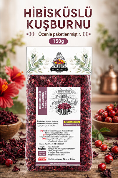 Organik Teyze Sevinç Teyze Hibisküs Kuşburnu Karışımı 150 g - Rosehip Hibiscu...