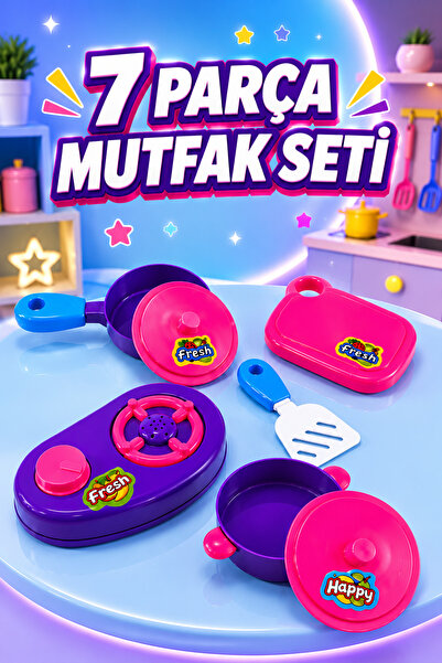 FunkyCraft Oyuncak Mutfak Seti Çocuk Evcilik Oyuncağı Tencere Tava Seti Mini ...