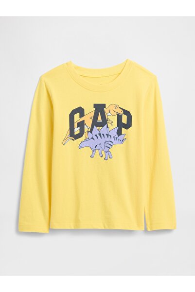 GAP Erkek Bebek Sarı Grafik Baskılı T-Shirt