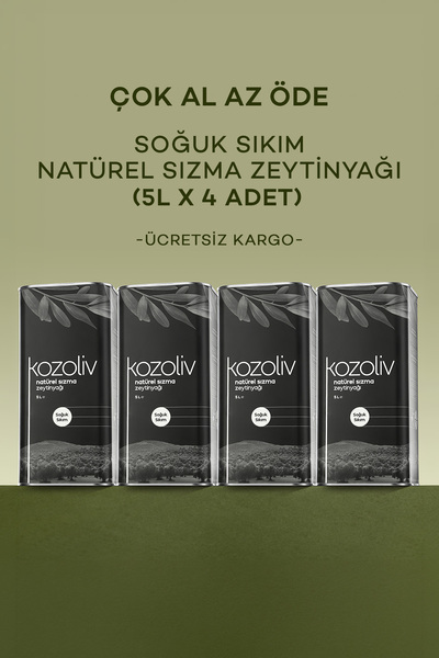 kozoliv Soğuk Sıkım Natürel Sızma Zeytinyağı 4'lü 5 LT