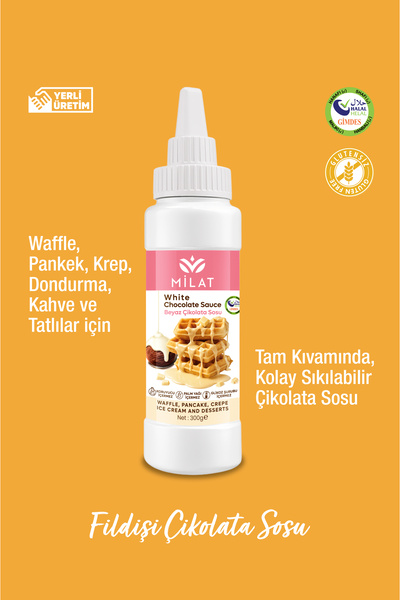 Milat Beyaz Tatlı Sos (Glutensiz) 300 g - Waffle & Krep & Pankek & Tatlı & Do...