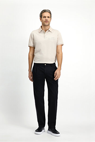 Kiğılı Regular Fit Standard Cut Lycra Elastic Waist Drawstring Pleated Trousers
