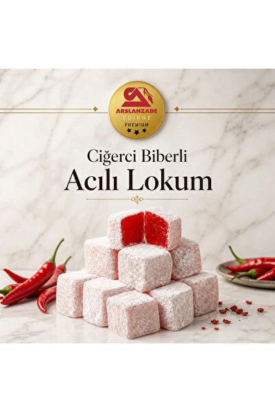 Arslanzade Edirne Ciğerci Biberli Acılı Lokum – Tatlı & Acı Gurme Lezzet | 500 g