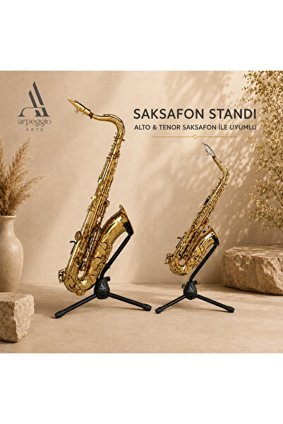 arpeggio ARTE Premium Alto & Tenor Saksafon Standı | Katlanabilir Profesyonel...