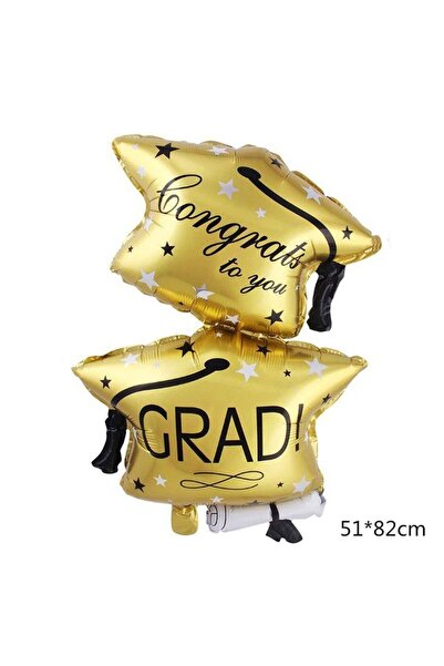 partidolu Congrats To You Grad Mezuniyetin Kutlu Olsun Folyo Balon 82x51 cm A...