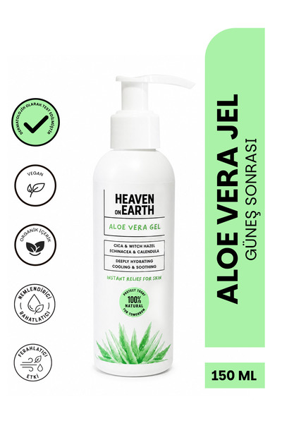 Heaven on Earth %100 Doğal ve Organik Içerikli Aloe Vera Jel- 150ML- Güneş So...