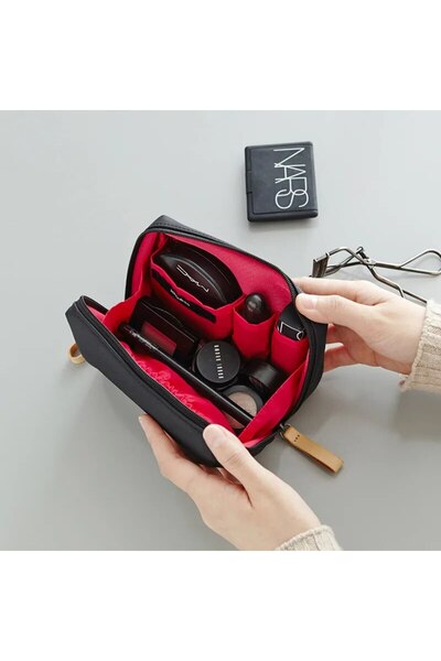 Choice BPA076-BkackRed 2024 New Women Cosmetic Bag Solid Color Korean Style M...