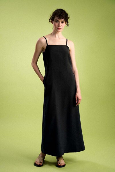 Reflect Studio Basic TENCEL™ Uzun Elbise - Siyah