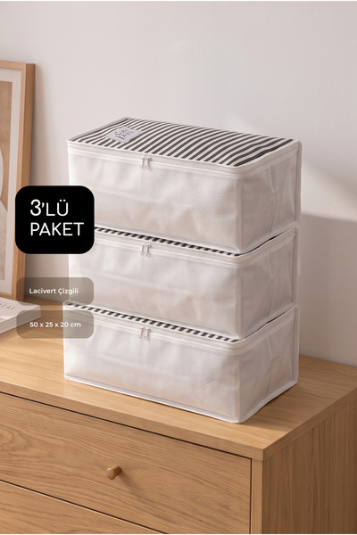 Vedsey Home Organizer مجموعة من 3 قطع متوسطة الحجم مقاس 50x25x20 سم، منظم ملا...