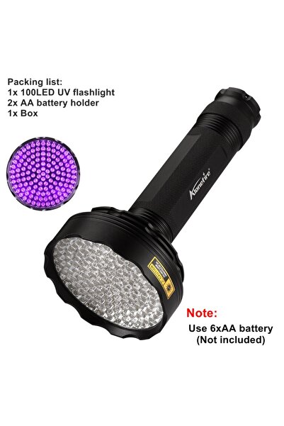 Choice black 128UV 395nm 128LED 395nm UV Flashlight High Power Ultraviolet To...