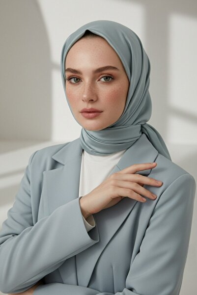 Vissona Viskon Twill İpek Az Hatalı Küf Yeşili Renkli 90x90 Düz Eşarp Dikim Ş...