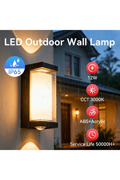 Choice 12W Square wall lamp warm light AC85-265V Outdoor Wall Lighting IP65 W...