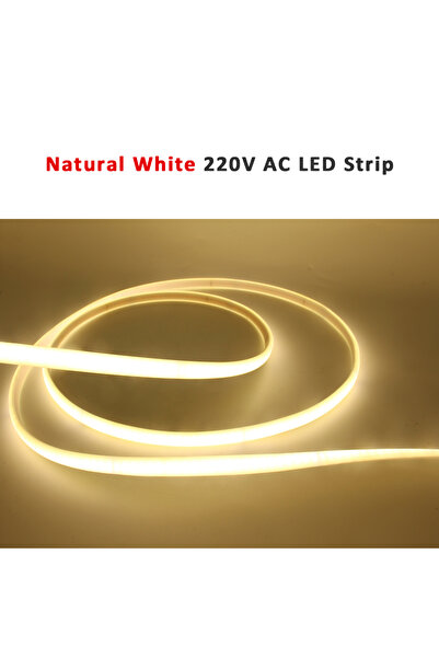 Choice 1m 2Pin Wire Natural White LED Strips 220V Waterproof COB LED Strip Li...