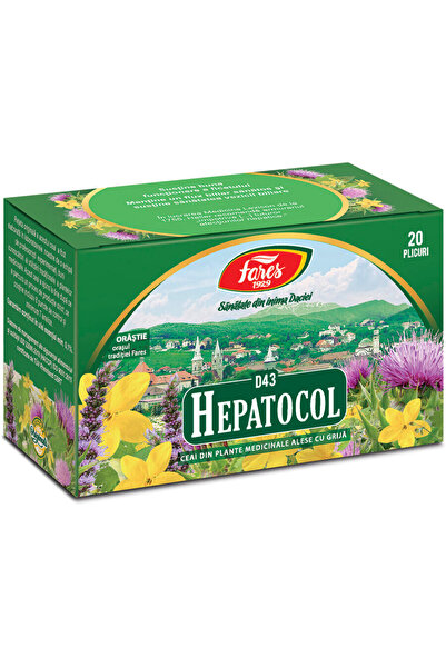 Fares Ceai Hepatocol Fares, 20 plicuri – Susține funcția hepatică, drenajul b...