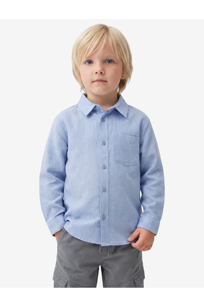Koton Linen and Viscose Blend Buttoned Long Sleeve Shirt