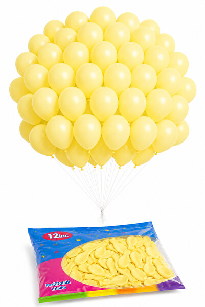 Parti dolabı 100'lü Sarı Makaron Pastel Renk Mat Balon