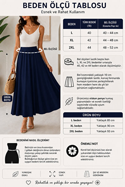 STYLENEST VİSKON KUMAŞ UZUN ETEK
