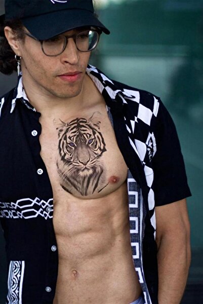 HEDİYEVİM Kaplan Figürlü 12 Saat Sonra Kararan Geçici Orta Dövme Tattoo