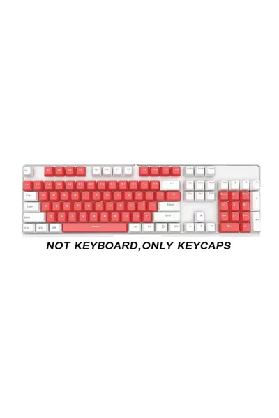 Choice White Red 104pcs ABS Universal Mechanical Keyboard Keycaps Ergonomic B...