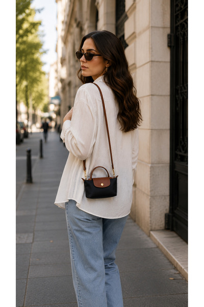 Timeless حقيبة يد وكتف نسائية من القماش من Le pliage Xs Pounch