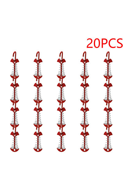 Choice 20pcs-red 10-30pcs Deck Anchor Pegs Fishbone Tent Stakes with Spring B...