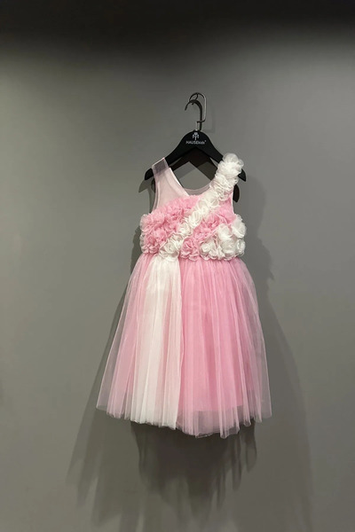 HAUSEkids 2-10 Yaş Rana Flower Kız Çocuk Abiye-Pembe
