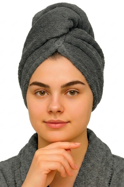embays collection منشفة شعر مطاطية بأزرار، قبعة شعر، قبعة مكياج، منشفة للعناي...