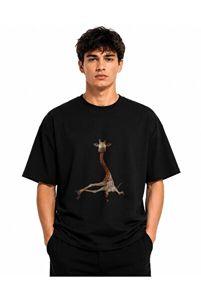Inscriptie Unisex Premium Cotton Casual T-Shirt "Funny Giraffe"
