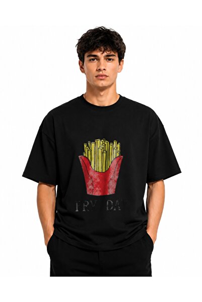 Inscriptie Tricou Unisex Bumbac Premium Casual " Fry Day "