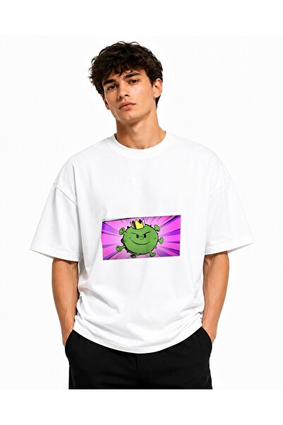 Inscriptie Tricou Unisex Bumbac Premium Casual " Rege virus "