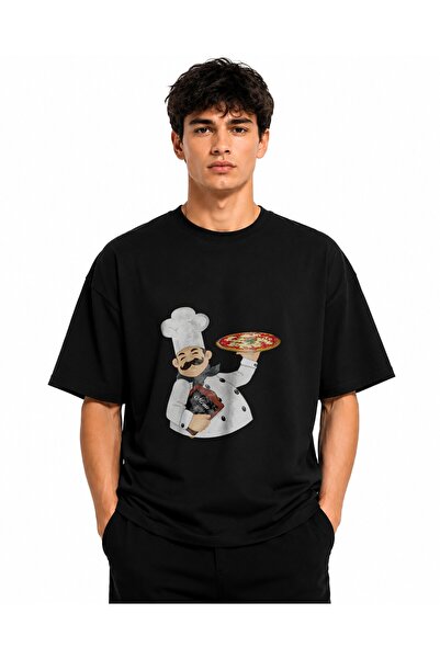 Inscriptie Tricou Unisex Bumbac Premium Casual " Bucatar - pizza "