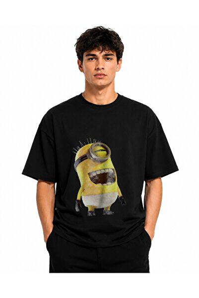 Inscriptie Tricou Unisex Bumbac Premium Casual " Laughing minion "