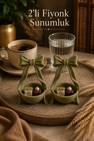 fao shop 7/24 2’li Fiyonk Kahve Yanı Lokumluk Seti 8x5 cm | Mini Çikolatalık,...