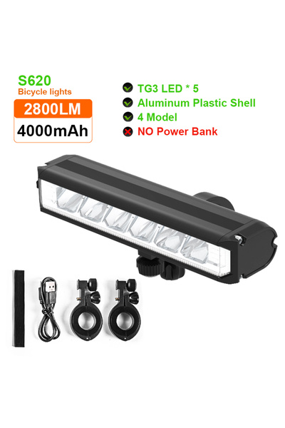 Choice مصباح دراجة S620، 8000 مللي أمبير/ساعة، 5 مصابيح LED، مصباح أمامي قابل...