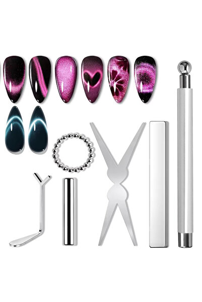 choice2 Silver-Set LINMANDA Cat Eye Nail Magnet Single Double Head Rod Multi ...