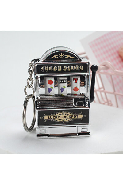 Choice Sliver Fruit Slot Machine Keychain Lucky Charm Jackpot Keychains Mini ...