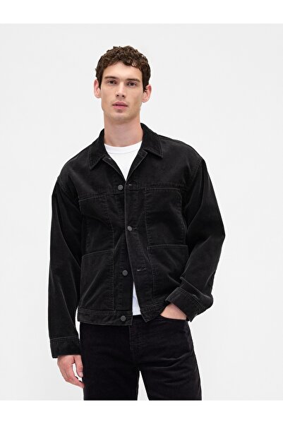 GAP Erkek Siyah Relaxed Corduroy Ceket