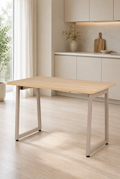 VİLİNZE Biga Sabit Mdf Metal Ayak Mutfak Masası - 70x120 cm