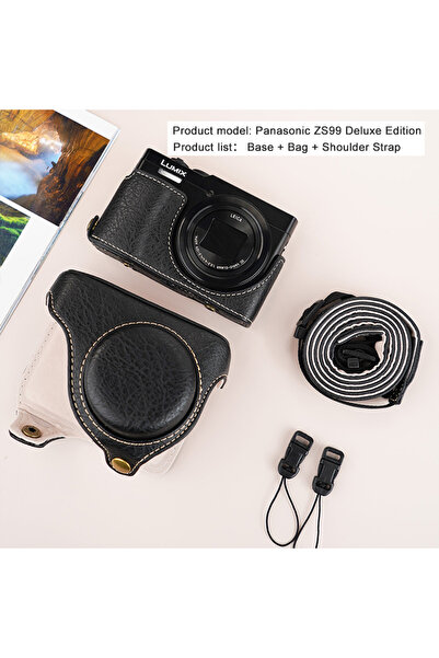 Choice3 Black for Panasonic Lumix DC-ZS99 DC TZ99 Camera Case Retro Bag Leath...