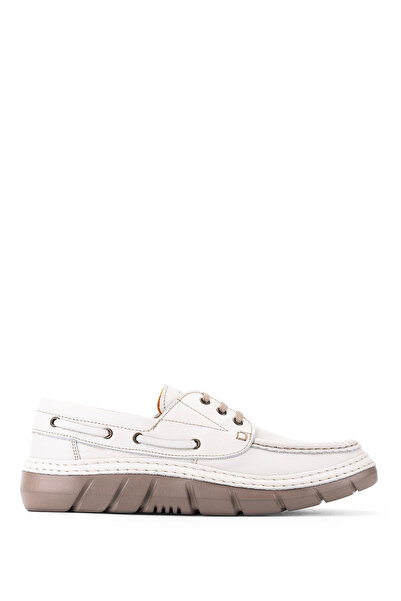 Tamer Tanca Men's Genuine Leather Beige Casual Shoes