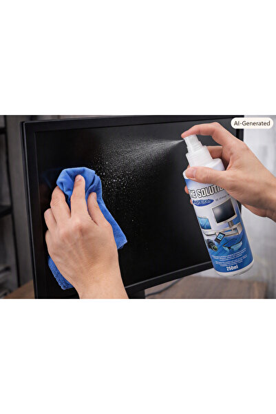 natural the solution Ekran Temizleme Seti ( Led, Cam, Ayna, Krom, Cep Telefonu, Gözlük, Kamera, lcd) Doğal Temizleme, Temizlik – 250 ml Temizleyici