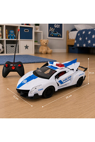 Salamandra Mașină de poliție albastră cu telecomandă, lumini și baterie, Kids®